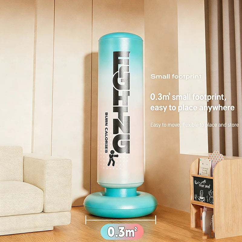Inflatable Pvc Thickened Punching Bag Boxing Post for Boys&Girls Kickboxing Fitness Sandbag Training Exercise for Home No Pump